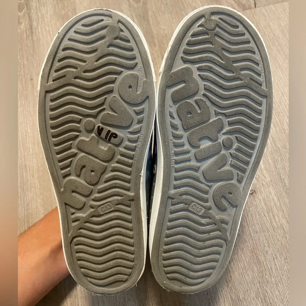 Native Shoes Kids Grey Slip-On Water-Resistant Sneakers with White Toe